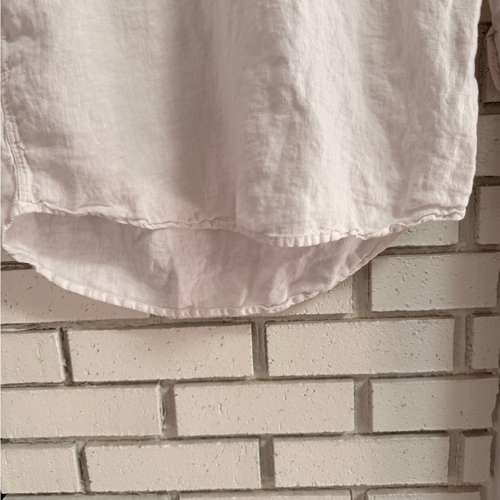 Faherty 100% Linen White Tunic Button Up Top in Size‎ Small - Picture 7 of 10